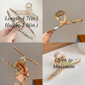 FAELBATY Big Butterfly Hair Claw Clip in tortoiseshell brown blue