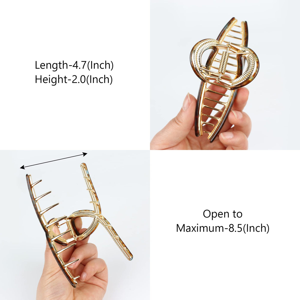 FAELBATY Big Hair Claw Clip in use with thick hair
