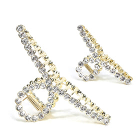 FAELBATY Diamond Hair Claw Clip front view with sparkling diamonds