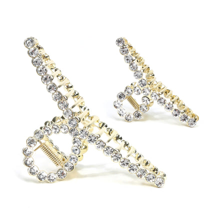 FAELBATY Diamond Hair Claw Clip front view with sparkling diamonds