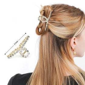 FAELBATY Diamond Hair Claw Clip side view showcasing strong hold