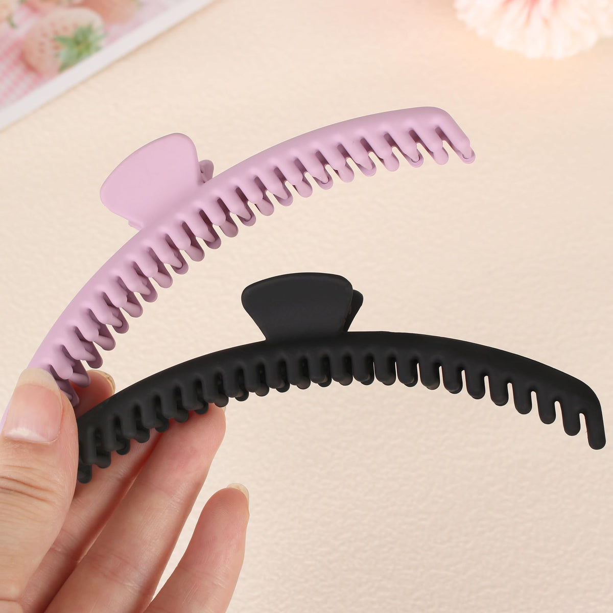 FAELBATY Hair Claw Clip in soft pink colour