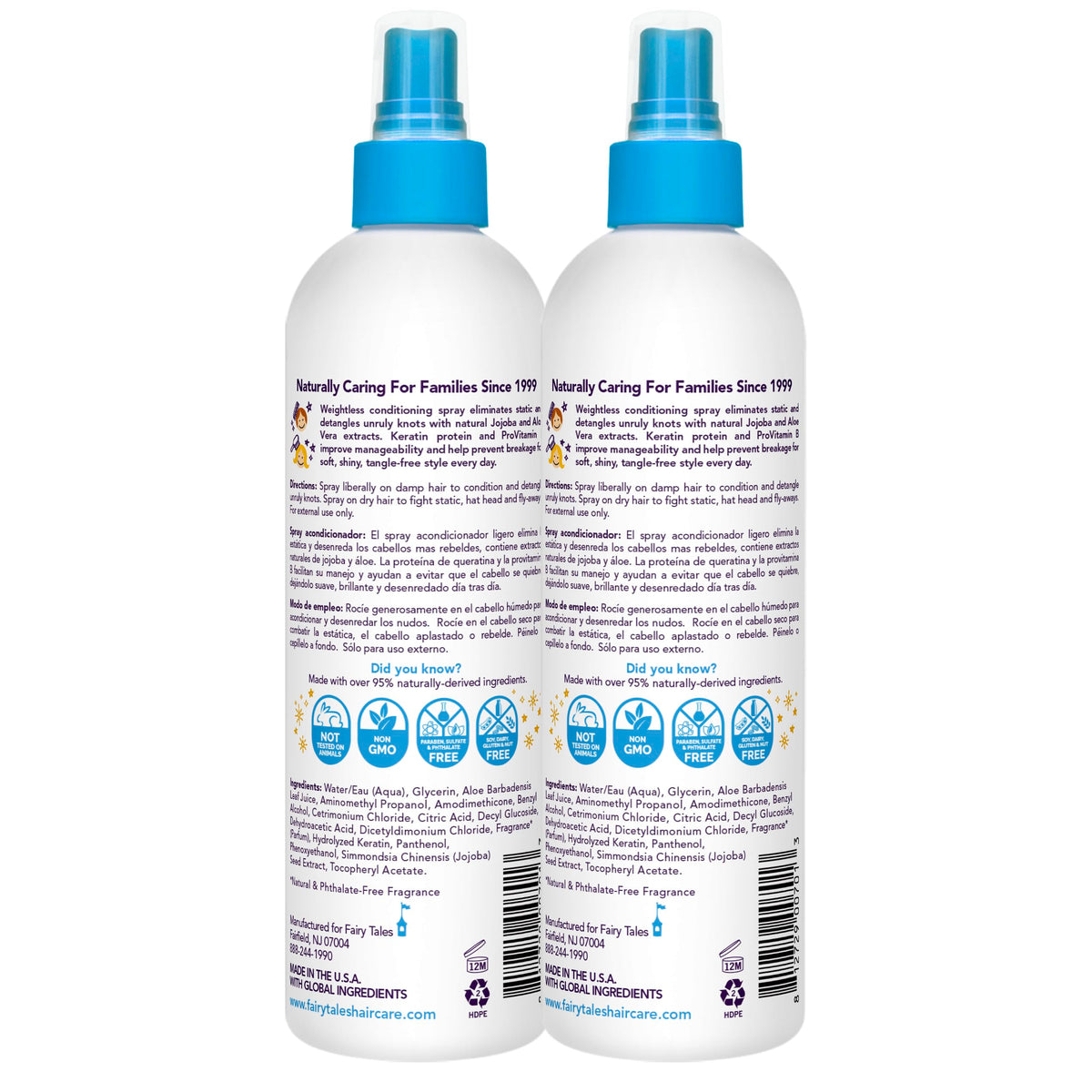 Fairy Tales Tangle Tamer Detangling Spray 12 oz back view