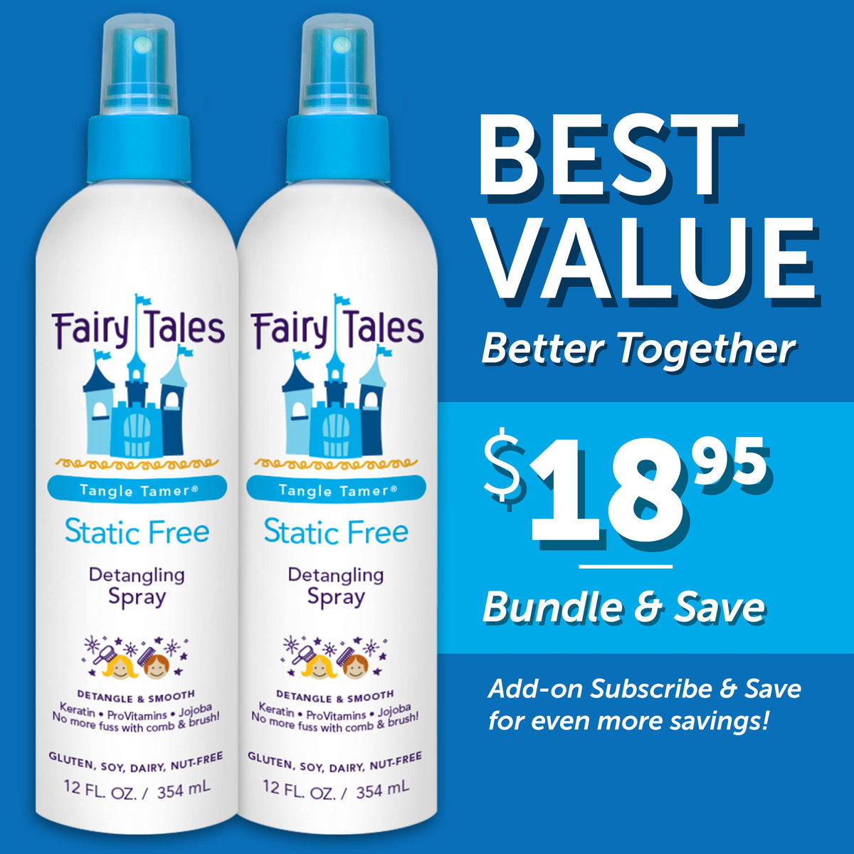 Fairy Tales Tangle Tamer Detangling Spray 12 oz side view