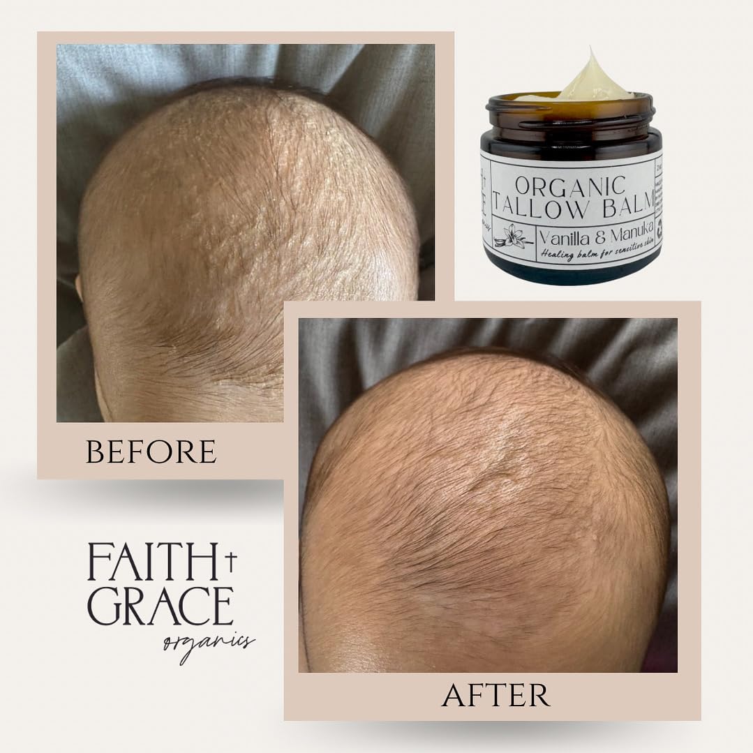 Faith and Grace Organics Beef Tallow Balm in a lifestyle setting