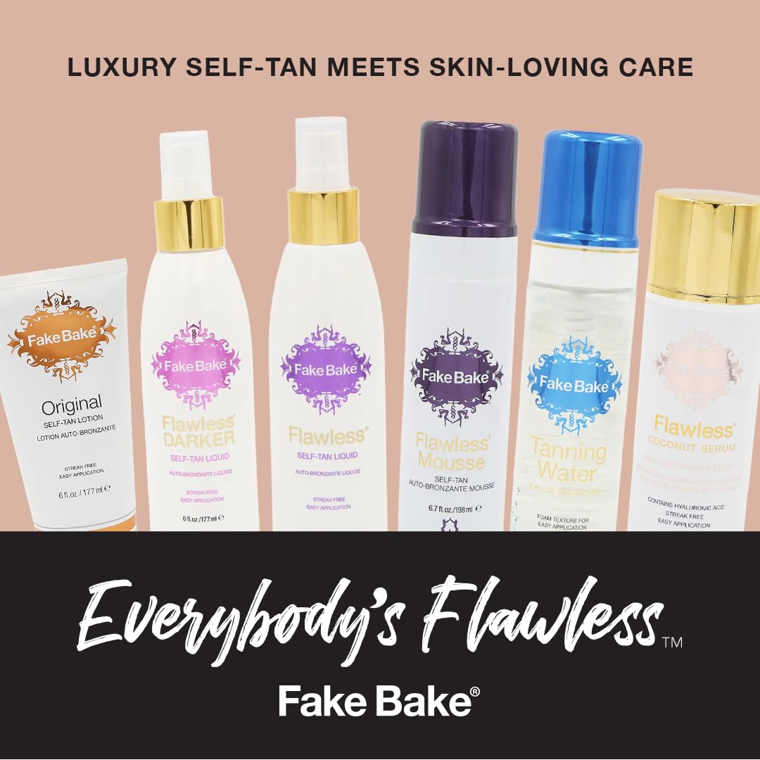 Fake Bake Original Self Tanning Lotion bottle with colour guide