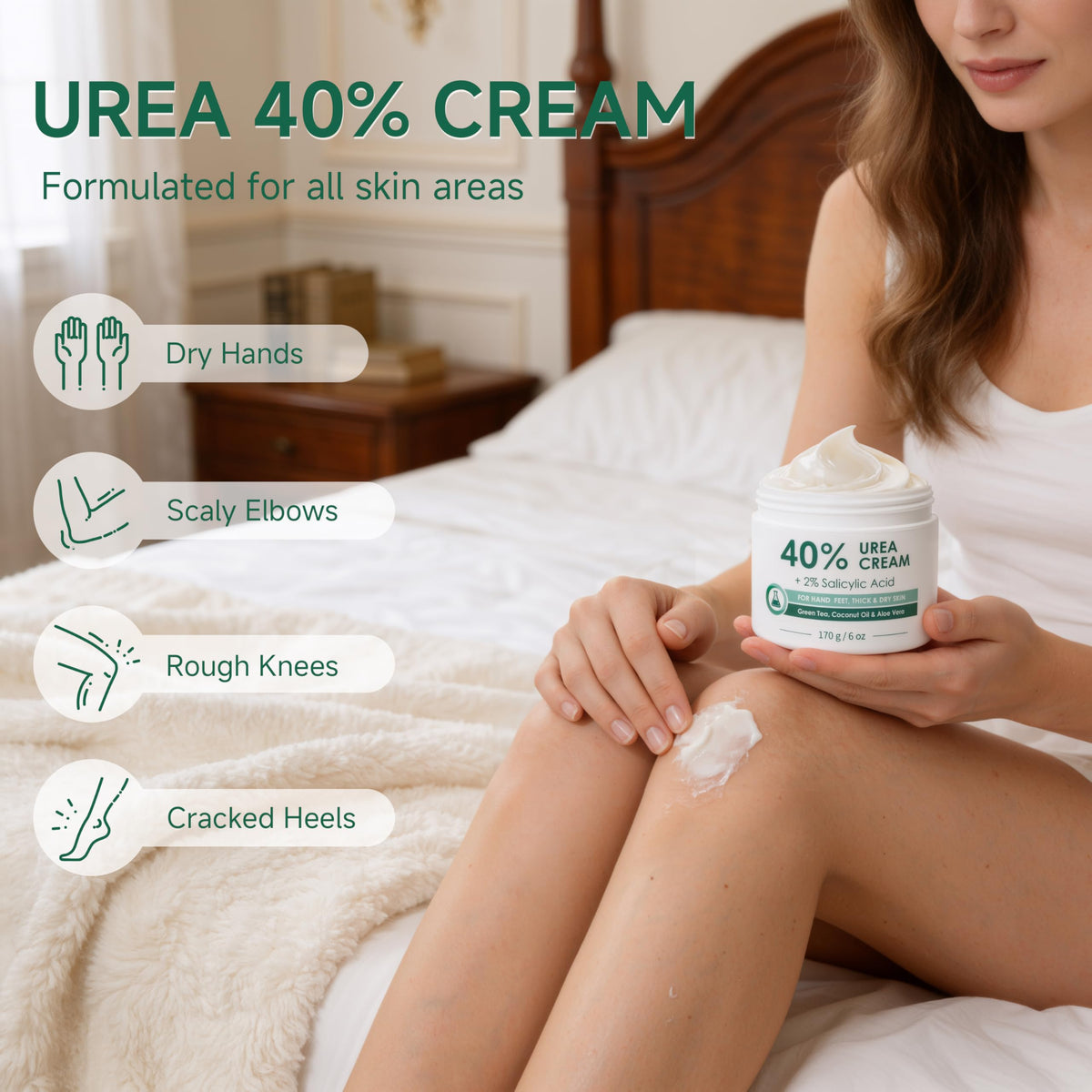 FAMIKYA Urea Cream 40% for Feet in a lifestyle setting