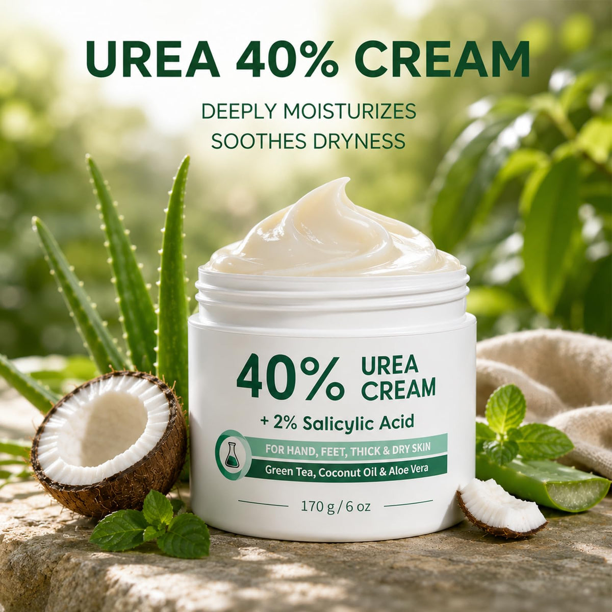 FAMIKYA Urea Cream 40% with ingredients displayed