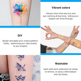 Family gathering with custom temporary tattoos
