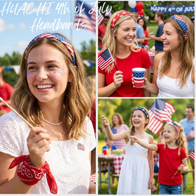 Family photo featuring Huachi 4th of July headbands