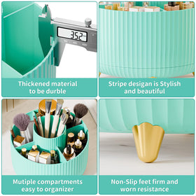 fanado 360° Rotate Makeup Brush Holder on a vanity
