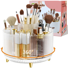 fanado 360° Rotate Makeup Brush Holder Organizer front view
