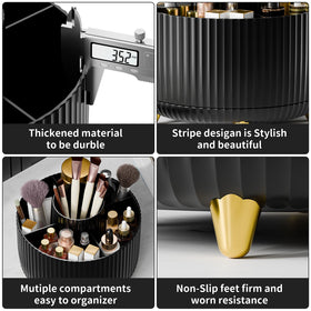 fanado 360° Rotate Makeup Brush Holder Organizer lifestyle scene on vanity