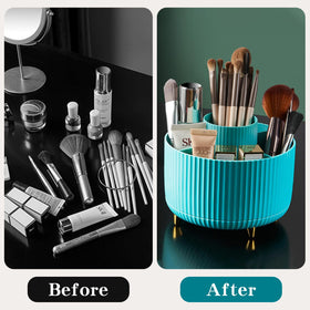 fanado 360° Rotate Makeup Brush Holder Organizer lifestyle scene on vanity
