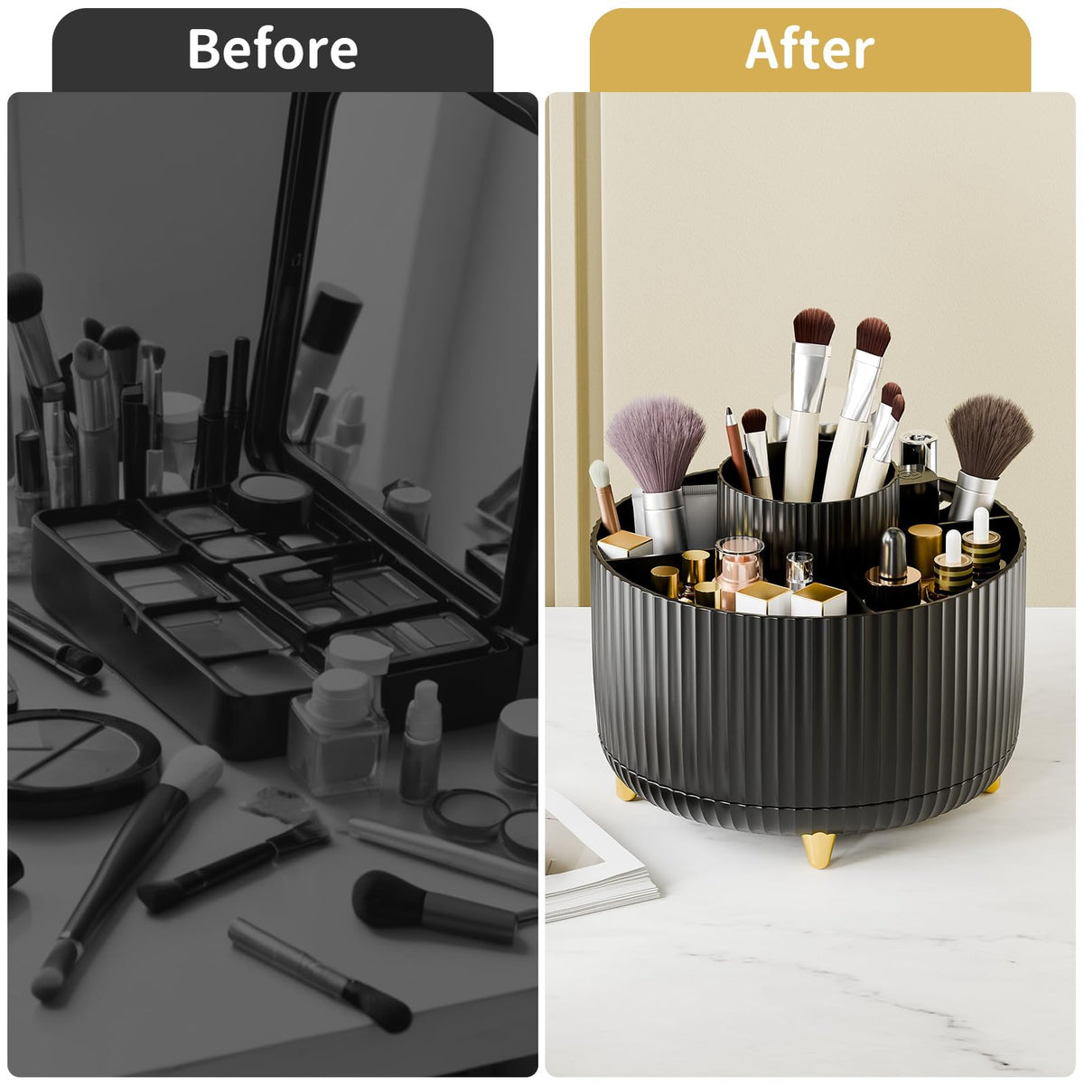 fanado 360° Rotate Makeup Brush Holder Organizer side view