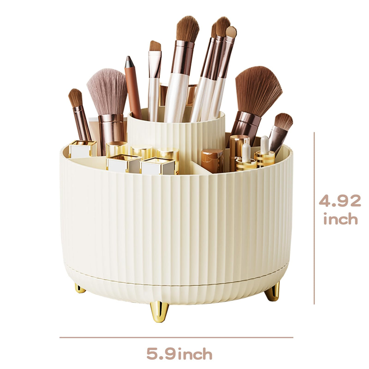 fanado 360° Rotate Makeup Brush Holder Organizer top view