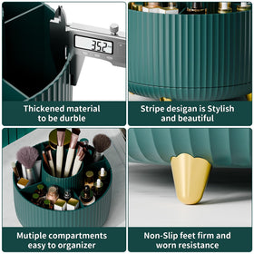 fanado 360° Rotate Makeup Brush Holder Organizer with cosmetics