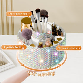 fanado Bling 360° Rotate Makeup Brush Holder Organizer side view