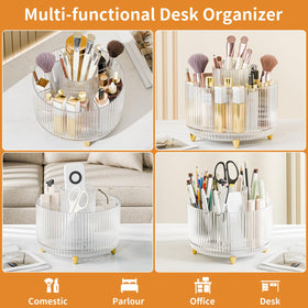fanado clear makeup brush holder with gold feet