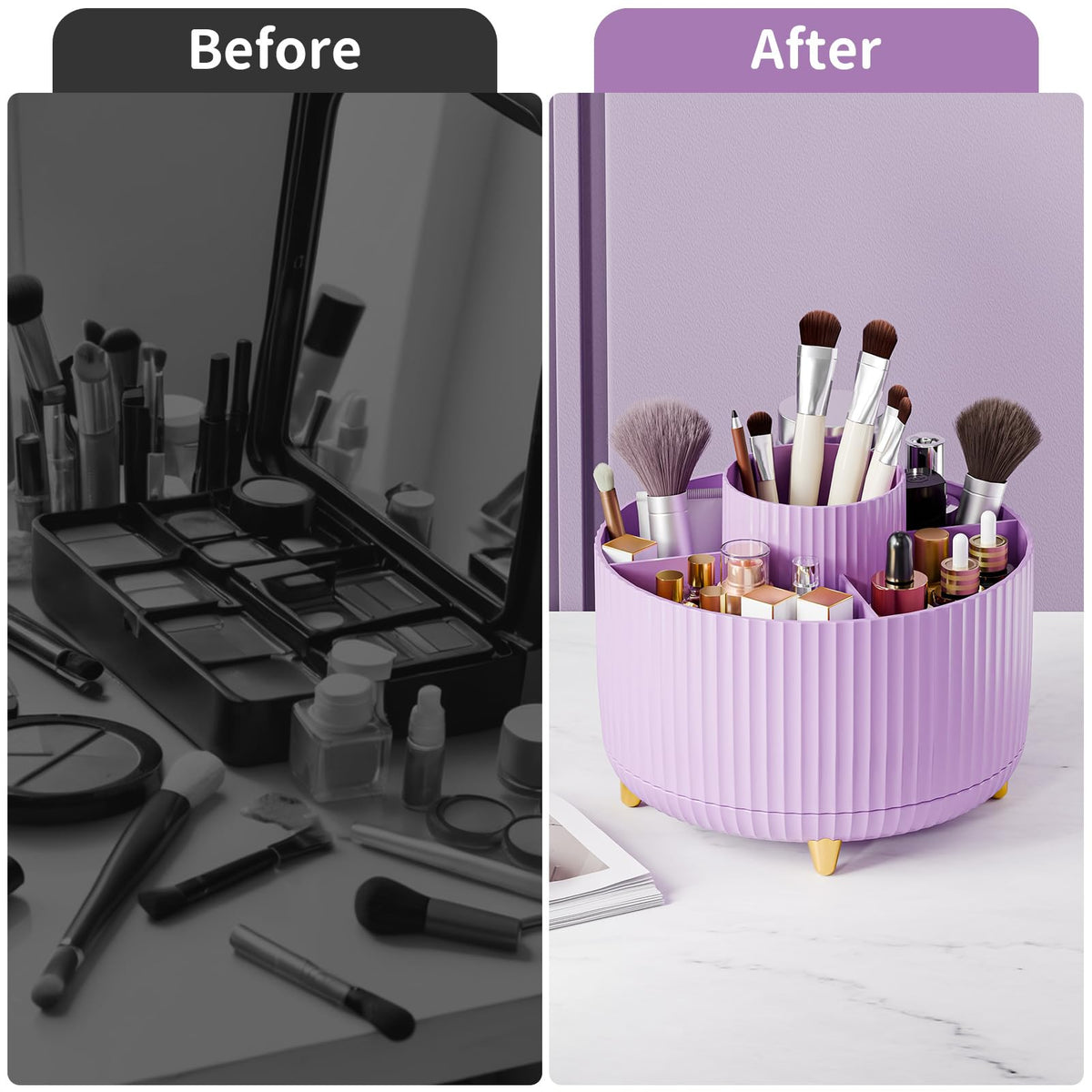 fanado makeup brush holder in a bathroom setting