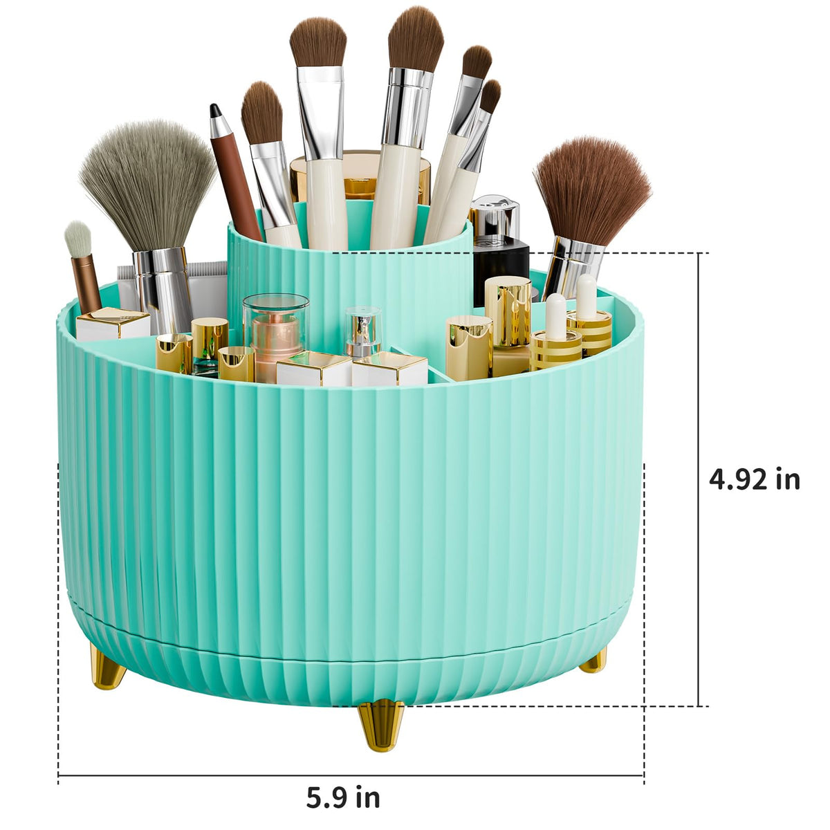 fanado makeup brush holder with vertical stripes design
