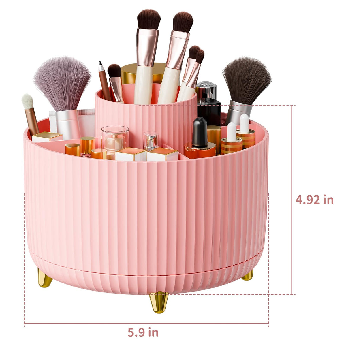 fanado makeup holder with vertical stripes design
