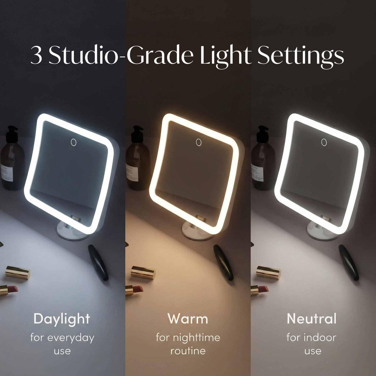 Fancii 20x Magnifying Makeup Mirror attached to a bathroom wall