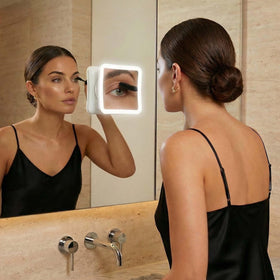 Fancii 20x Magnifying Makeup Mirror side view showing USB-C charging port
