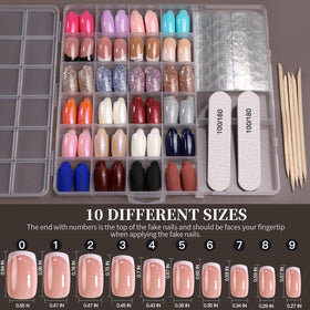 Fandamei 240 nail glue stickers in different sizes