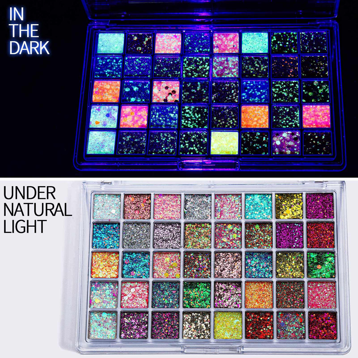 Fandamei glitter gel applied on skin