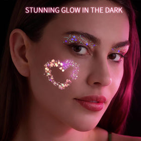 Fandamei glitter gel on face for Halloween makeup