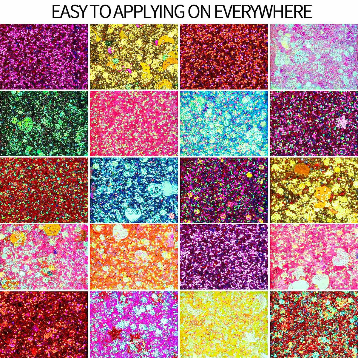 Fandamei glitter palette open with transparent lid