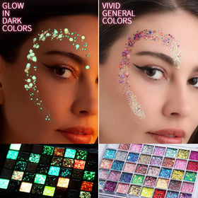 Fandamei glitter palette with vibrant colours for party makeup