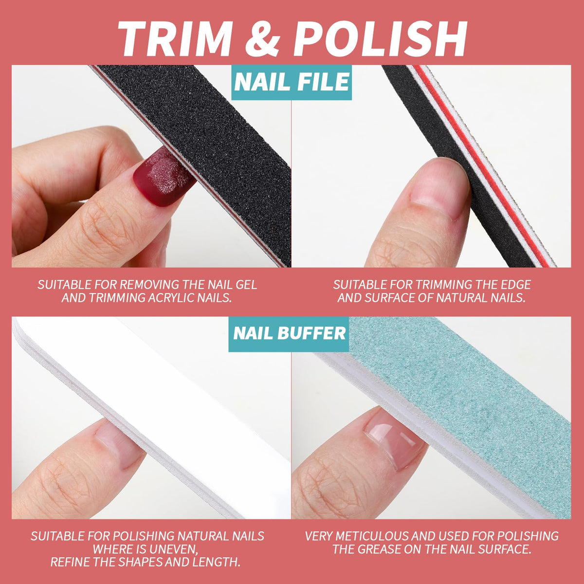 Fandamei Nail File and Buffer Block with grit details
