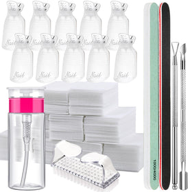 Fandamei Nail Polish Gel Remover Tools Kit with clips and remover bottle