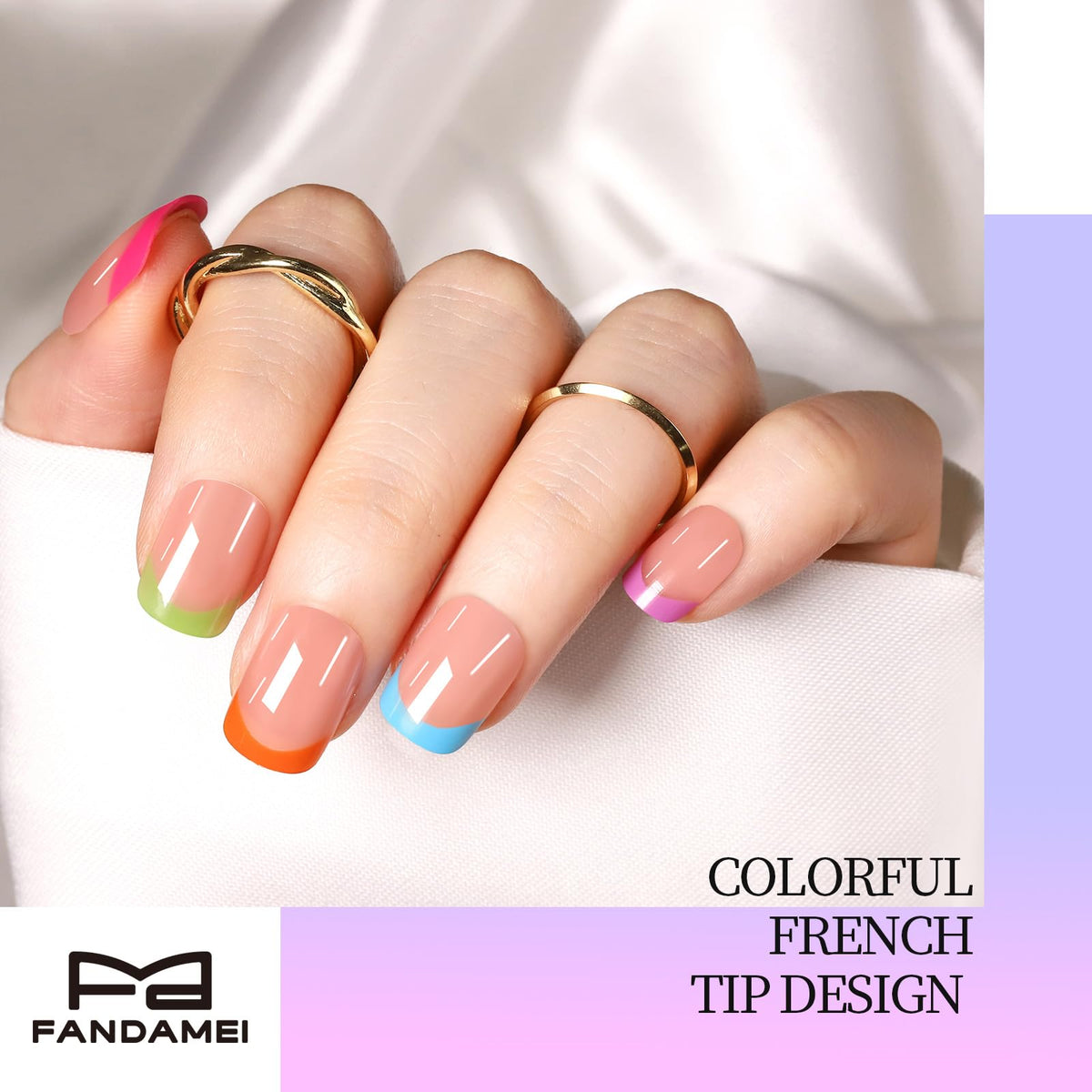 Fandamei Press on Nails application process with tools