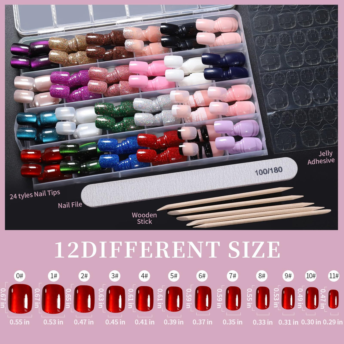 Fandamei Press on Nails cat eye design close-up