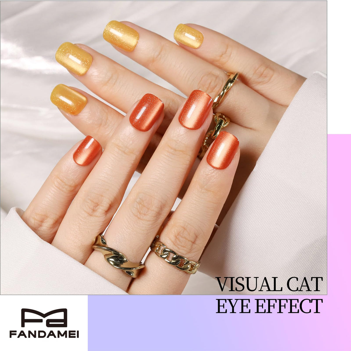 Fandamei Press on Nails French tip designs displayed