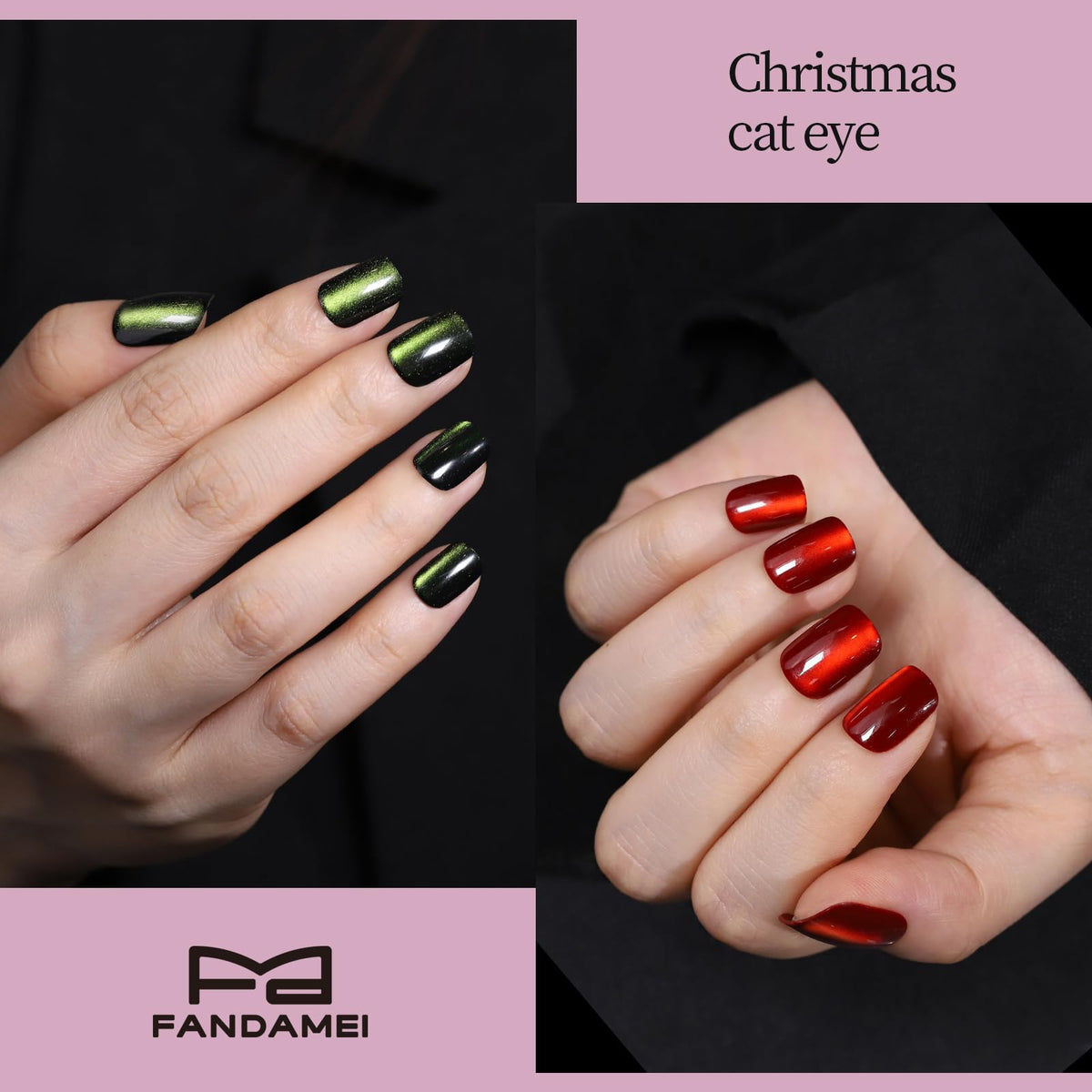 Fandamei Press on Nails glitter finish display