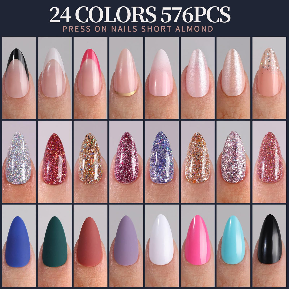 Fandamei Press on Nails in various shades and styles