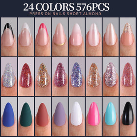Fandamei Press on Nails in various shades and styles