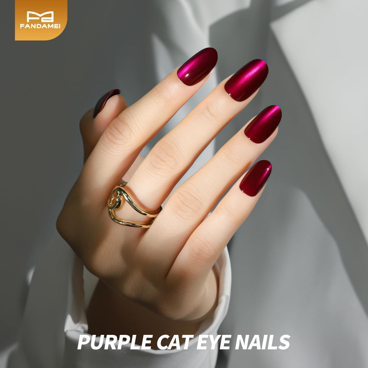 Fandamei Press on Nails Short Oval Set showing adhesive tabs