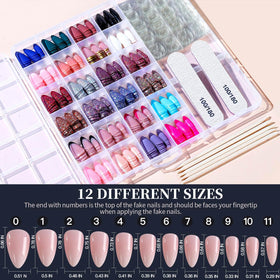 Fandamei Press on Nails showcasing short almond shape