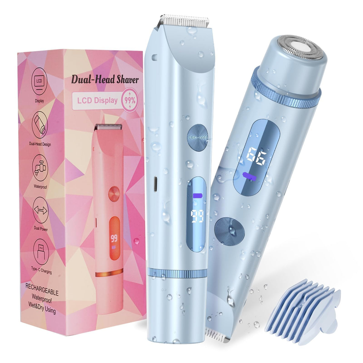 FANKRUAI Bikini Trimmer front view with blue finish