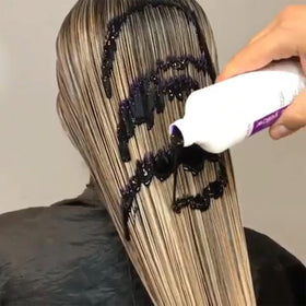 Fanola No Yellow Mask application on hair