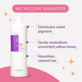 Fanola No Yellow Purple Shampoo in bathroom setting