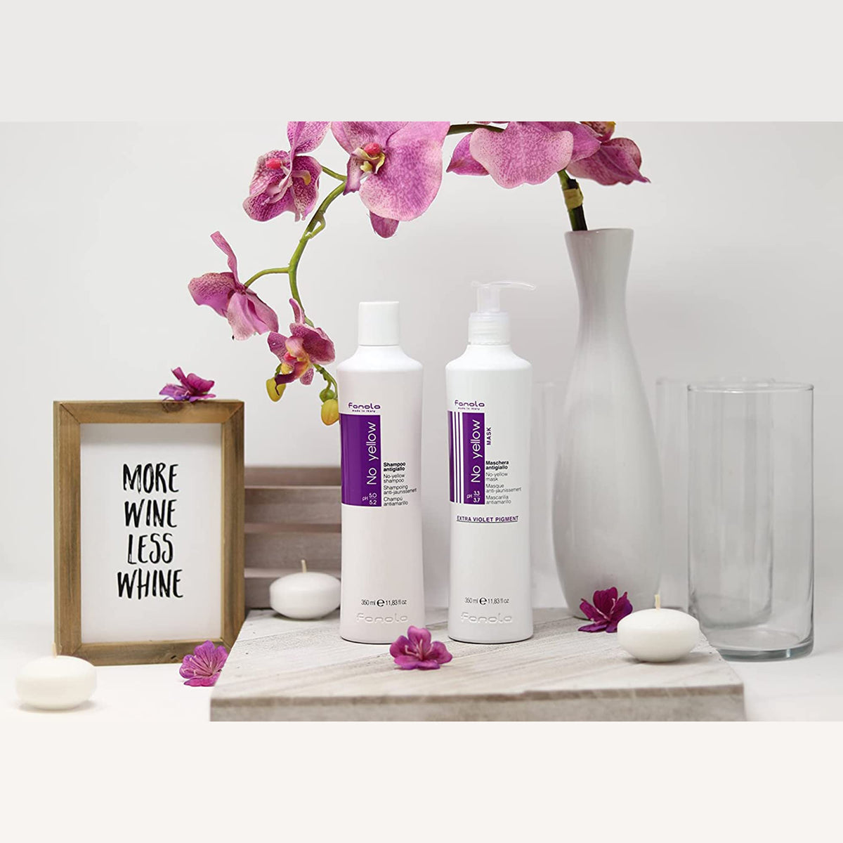 Fanola No Yellow Shampoo and Mask packaging