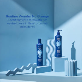 Fanola Wonder Blue Shampoo application on hair
