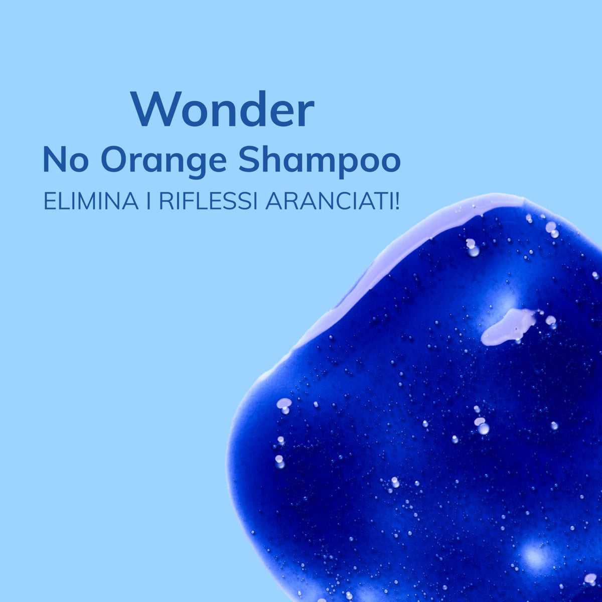 Fanola Wonder Blue Shampoo texture on hand