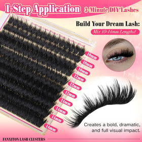 FANXITON 300D Spiky Lash Clusters applied on model's eyes